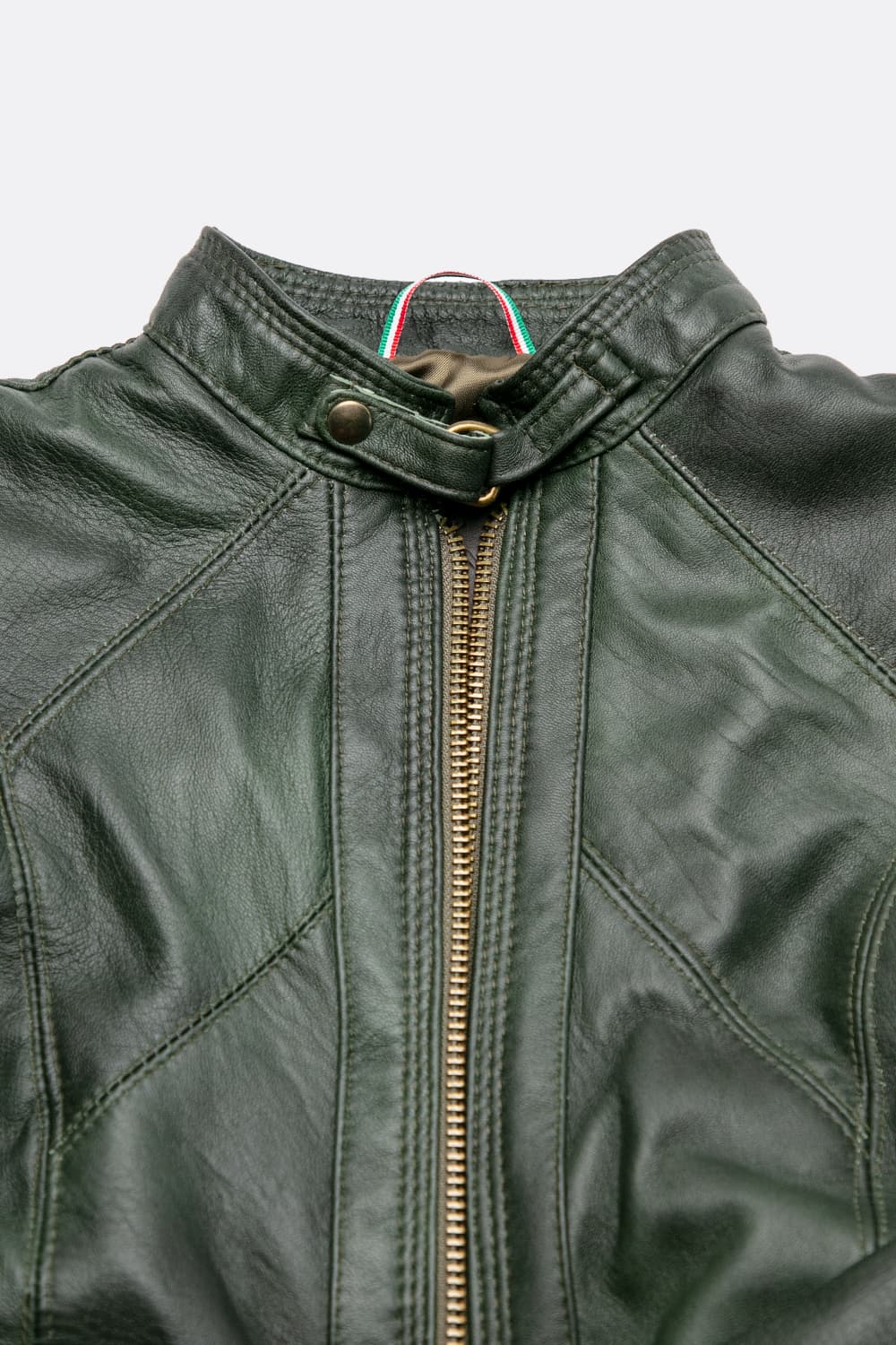 Sofia verde giacca da donna in pelle 100% Made in Italy - Barone Firenze