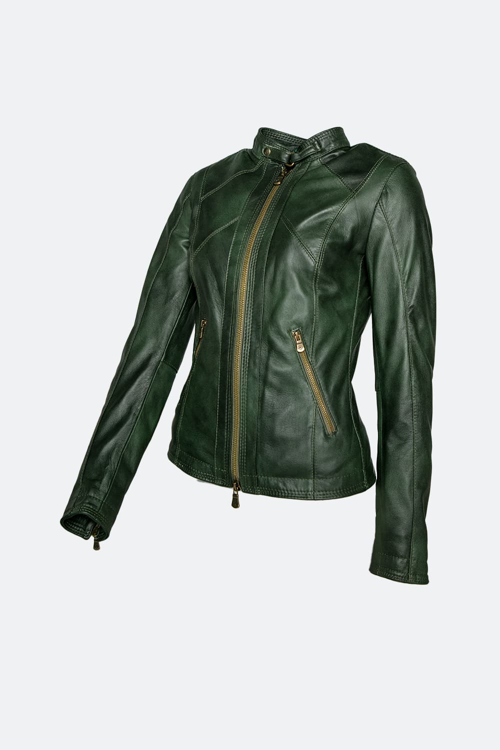 Sofia verde giacca da donna in pelle 100% Made in Italy - Barone Firenze