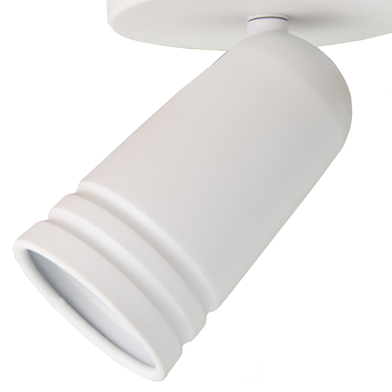 Detail van de witte Spero plafondlamp, perfect voor een strakke uitstraling.