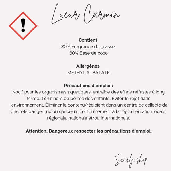 Spray d'ambiance 200ml - Lueur Carmin - Scarly Shop