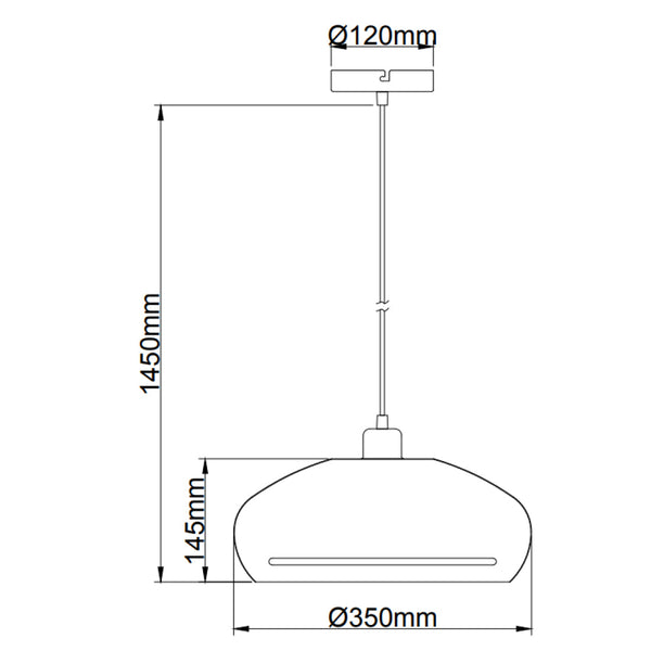 Detail van de gouden Striscia hanglamp met zwart accent. Deze lamp voegt een luxe touch toe aan jouw interieur.