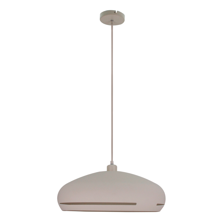 De crèmekleurige hanglamp Striscia brengt een moderne sfeer in elke ruimte.