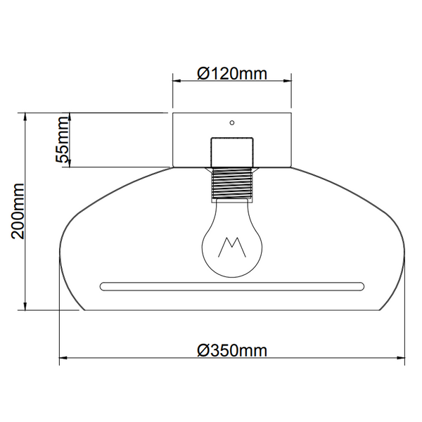 De crème Striscia plafondlamp heeft een modern ontwerp met een strakke afwerking.