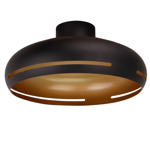Deze detailfoto toont de moderne zwarte Striscia plafondlamp. Een perfect accent voor een eigentijdse inrichting.