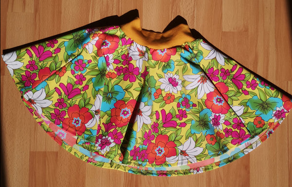 yellow floral skirt