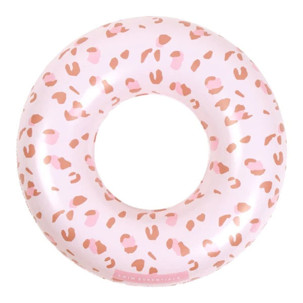 Swim Essentials Napihljiv plavalni obroč 90cm, Old Pink Leopard - PUFFI
