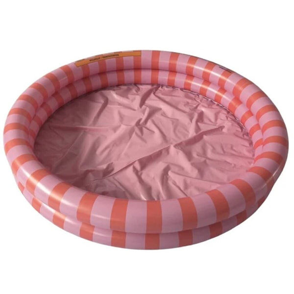 Swim Essentials Otroški bazen 100cm, Pink red striped - PUFFI