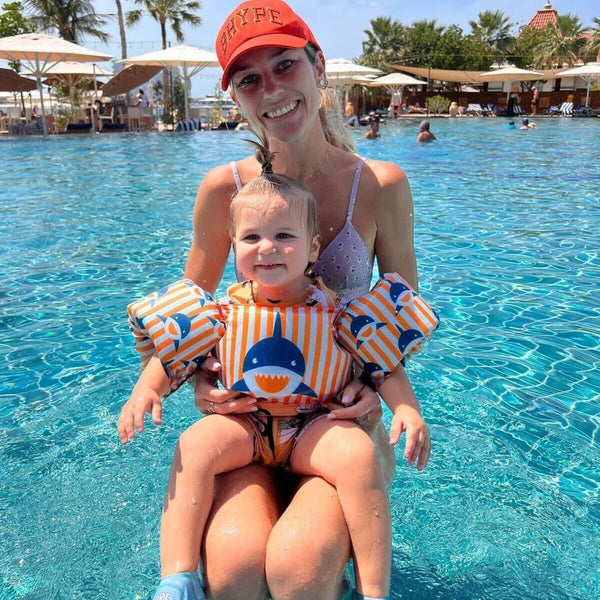 Swim Essentials Otroški plavalni pripomoček z rokavčki, Blue Shark - PUFFI