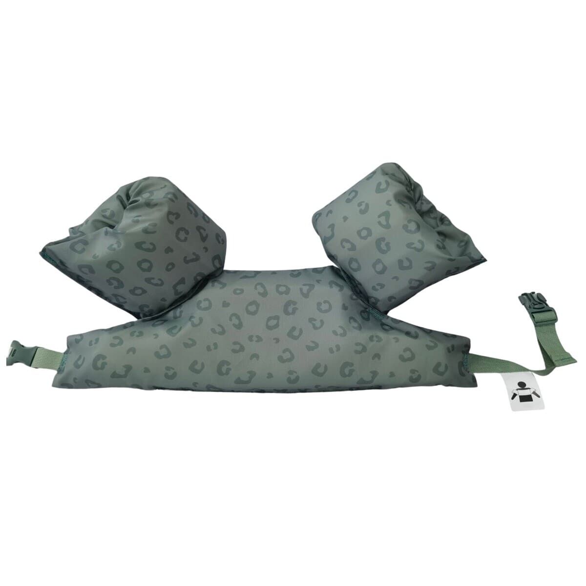 Swim Essentials Otroški plavalni pripomoček z rokavčki, Green Panther Print - PUFFI