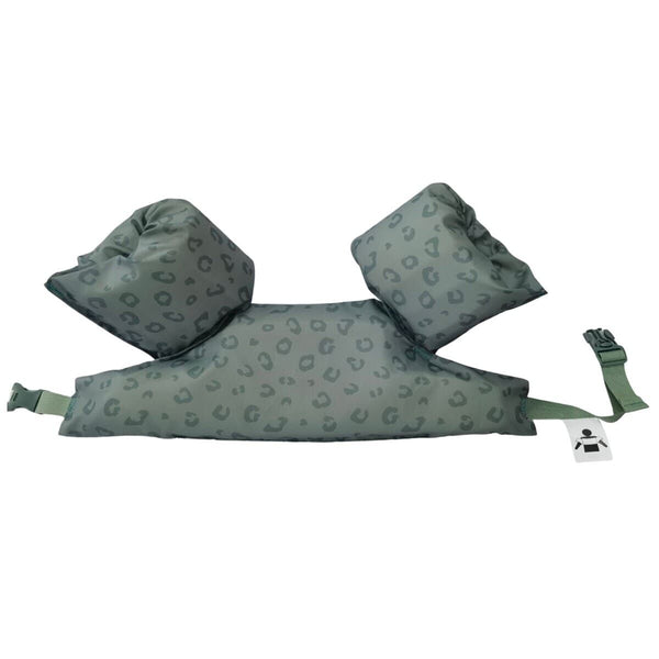 Swim Essentials Otroški plavalni pripomoček z rokavčki, Green Panther Print - PUFFI