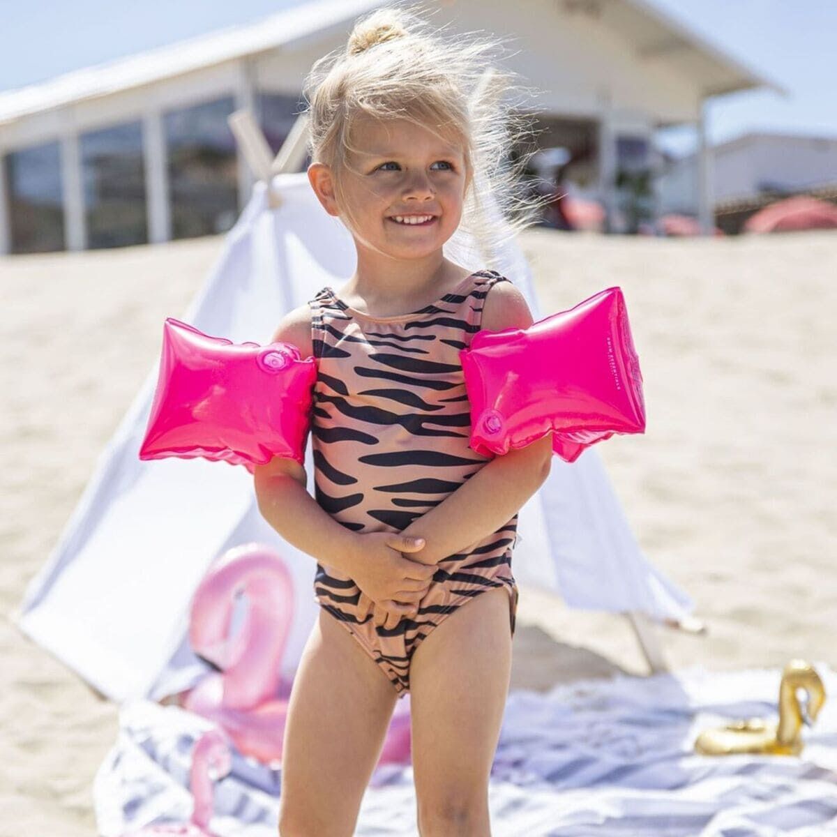 Swim Essentials Otroški rokavčki Neon Pink - PUFFI