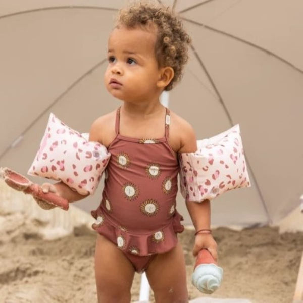 Swim Essentials Otroški rokavčki Old Pink Leopard - PUFFI