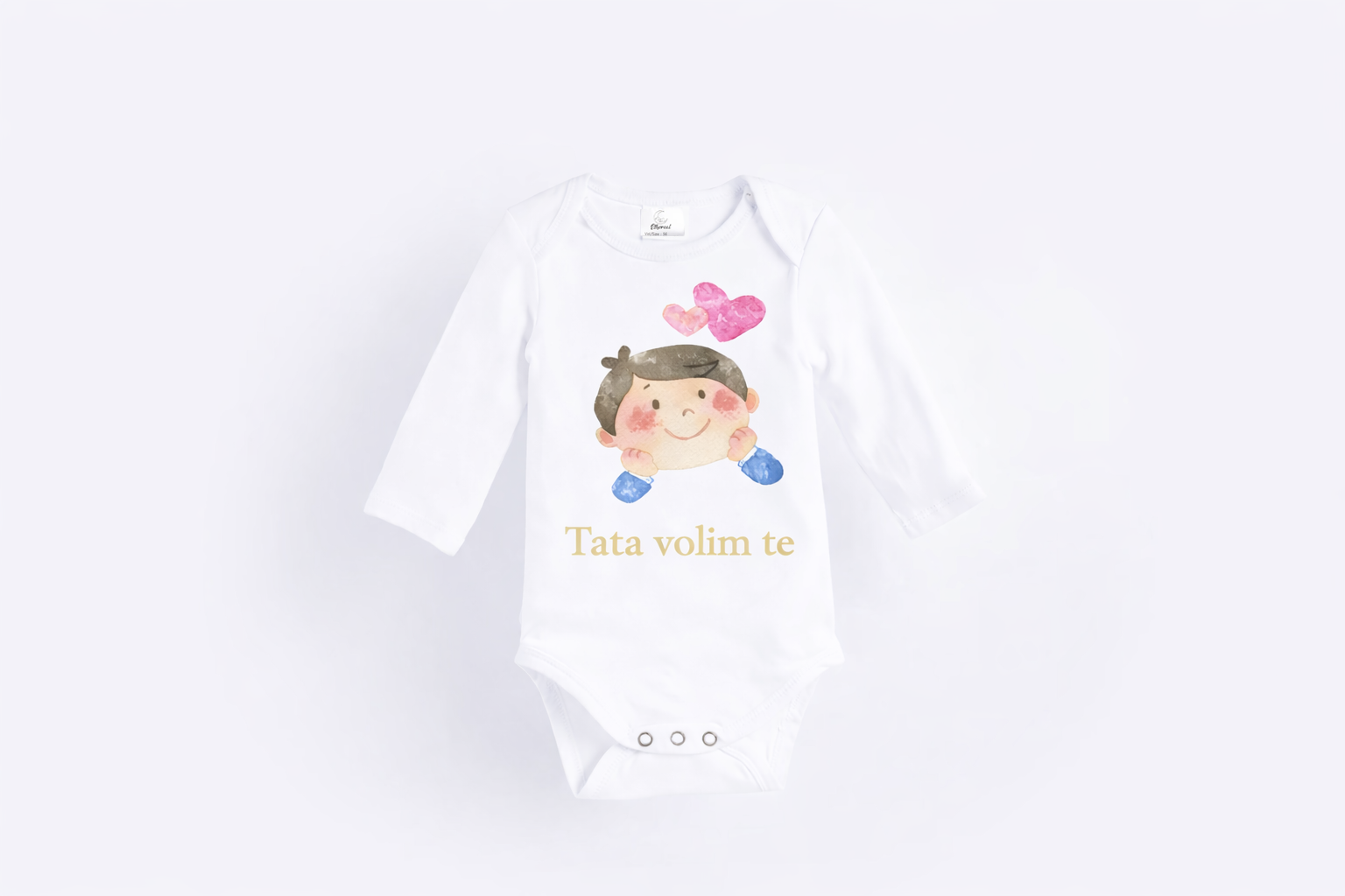 Long Sleeve Bodysuit - Organic Cotton - Dad, I Love You - Boy