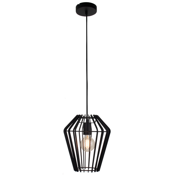 Strakke zwarte hanglamp Tavola met een moderne uitstraling. Perfect voor een sfeervolle ambiance boven de eettafel.