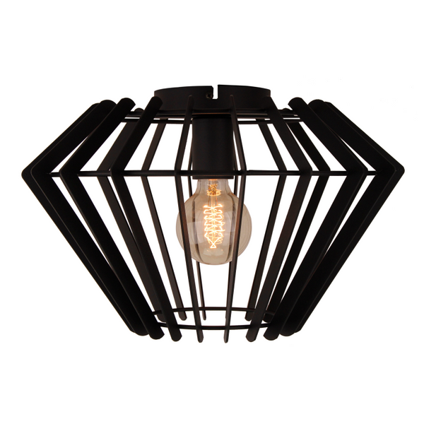 Moderne zwarte plafondlamp Tavola met een strakke vormgeving. Perfect voor een eigentijdse uitstraling in uw interieur.