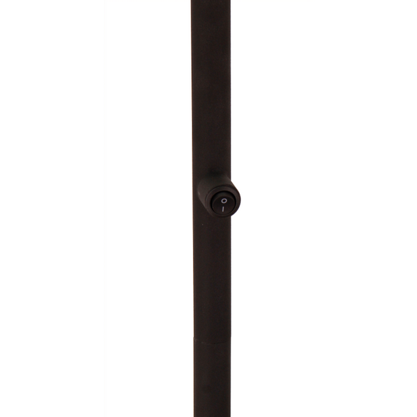 Gedetailleerde close-up van de zwarte Tavola vloerlamp. Deze lamp voegt een vleugje elegantie toe aan je interieur.