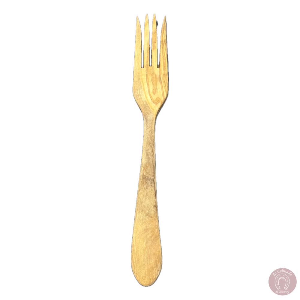 Tenedor grande 28 cm de madera de olivo