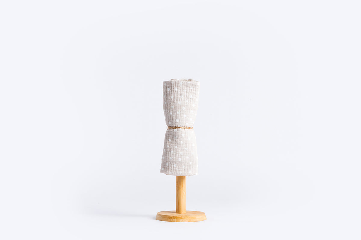 Children's Premium Muslin Tetra Diaper 65x65cm - Beige Dots