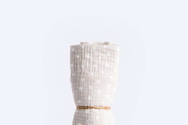 Children's Premium Muslin Tetra Diaper 65x65cm - Beige Dots