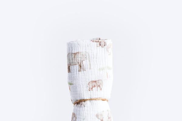 Dječja tetra pelena muslin premium 65x65cm - Mama i beba slonić