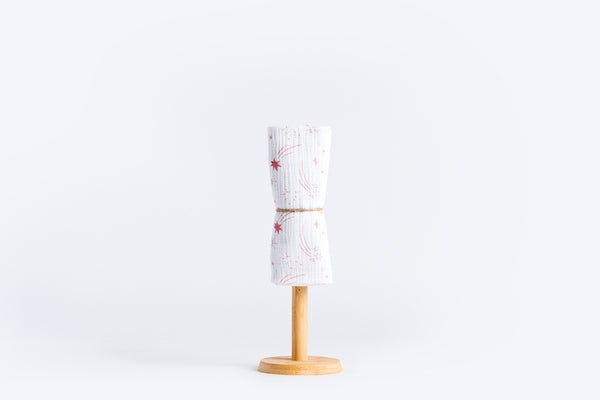 Children's Premium Muslin Tetra Diaper 65x65cm - Pink Stars