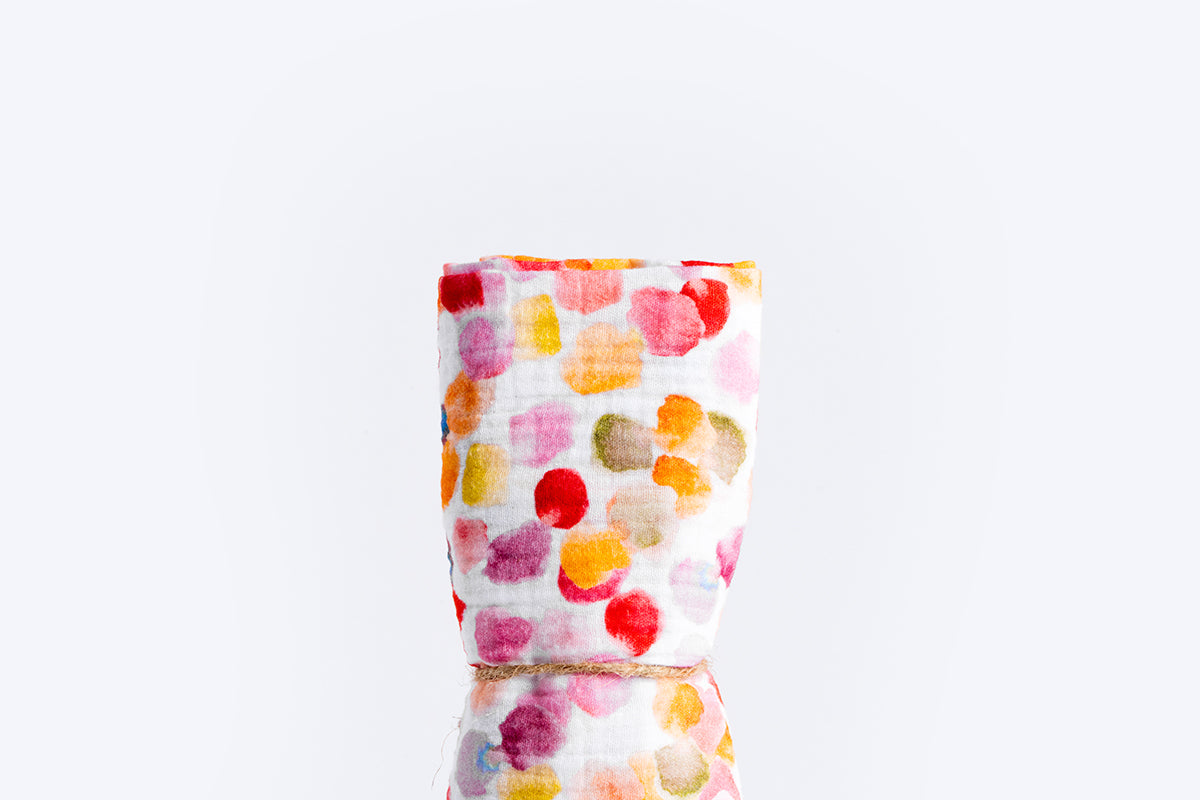 Dječja tetra pelena muslin premium 65x65cm - Šarene točkice