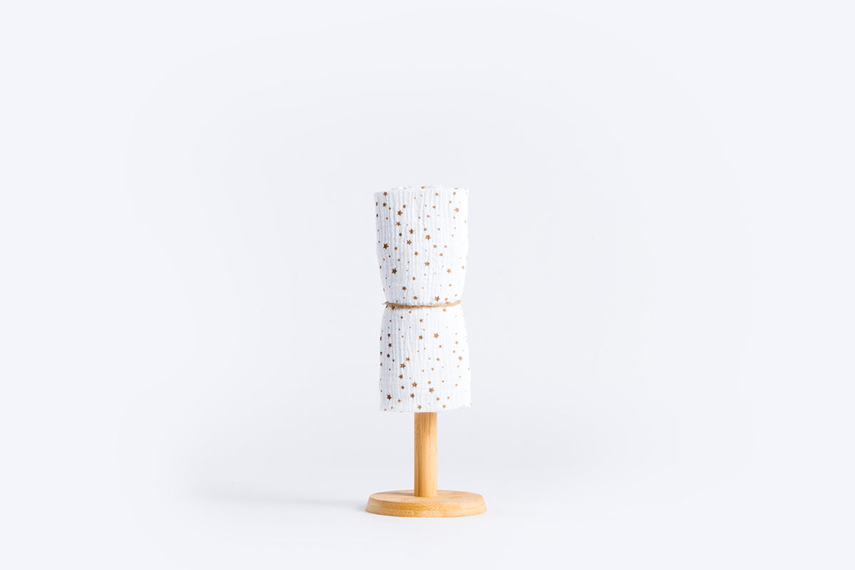 Children's Premium Muslin Tetra Diaper 65x65cm - Brown Stars