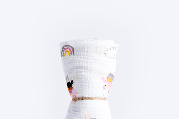 Children's Premium Muslin Tetra Diaper 65x65cm - Fairies