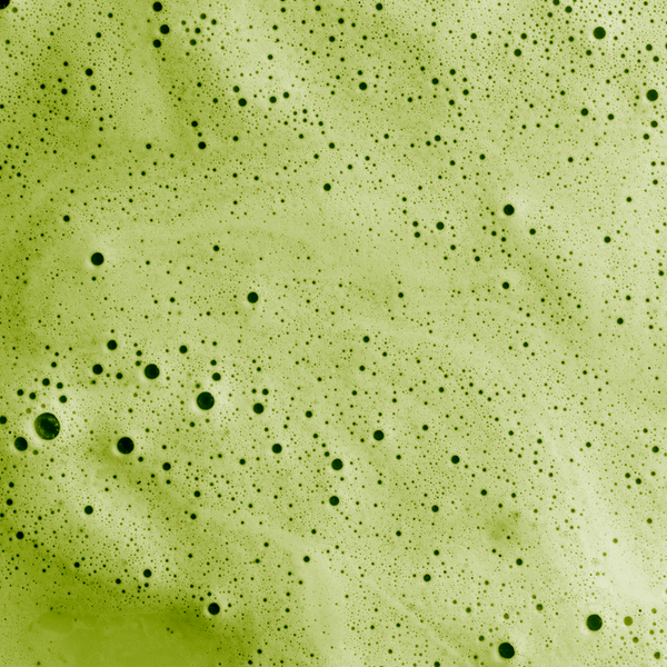 Gros plan sur le matcha latte bio de nümorning après préparation