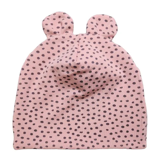 Double Layer Hat with Ears - Dots - Lilac