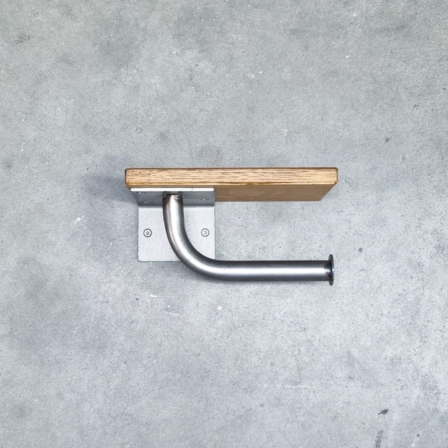 De Slimme Toiletrolhouder Mat Blank - Donker Eiken