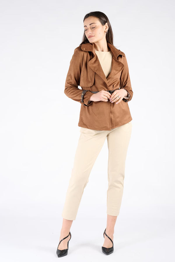 Trench Corto Alcantara 100% Made in Italy - Barone Firenze