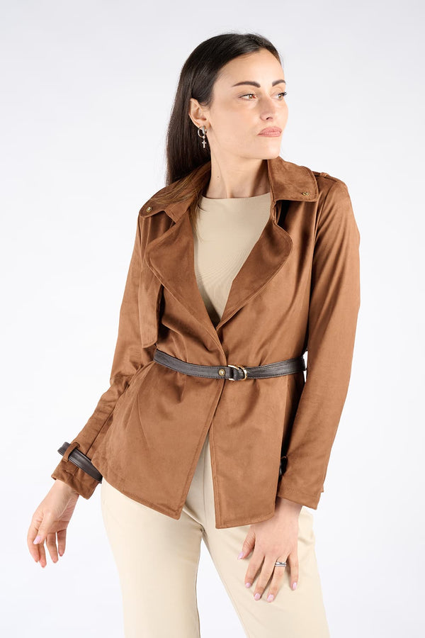 Trench Corto Alcantara 100% Made in Italy - Barone Firenze