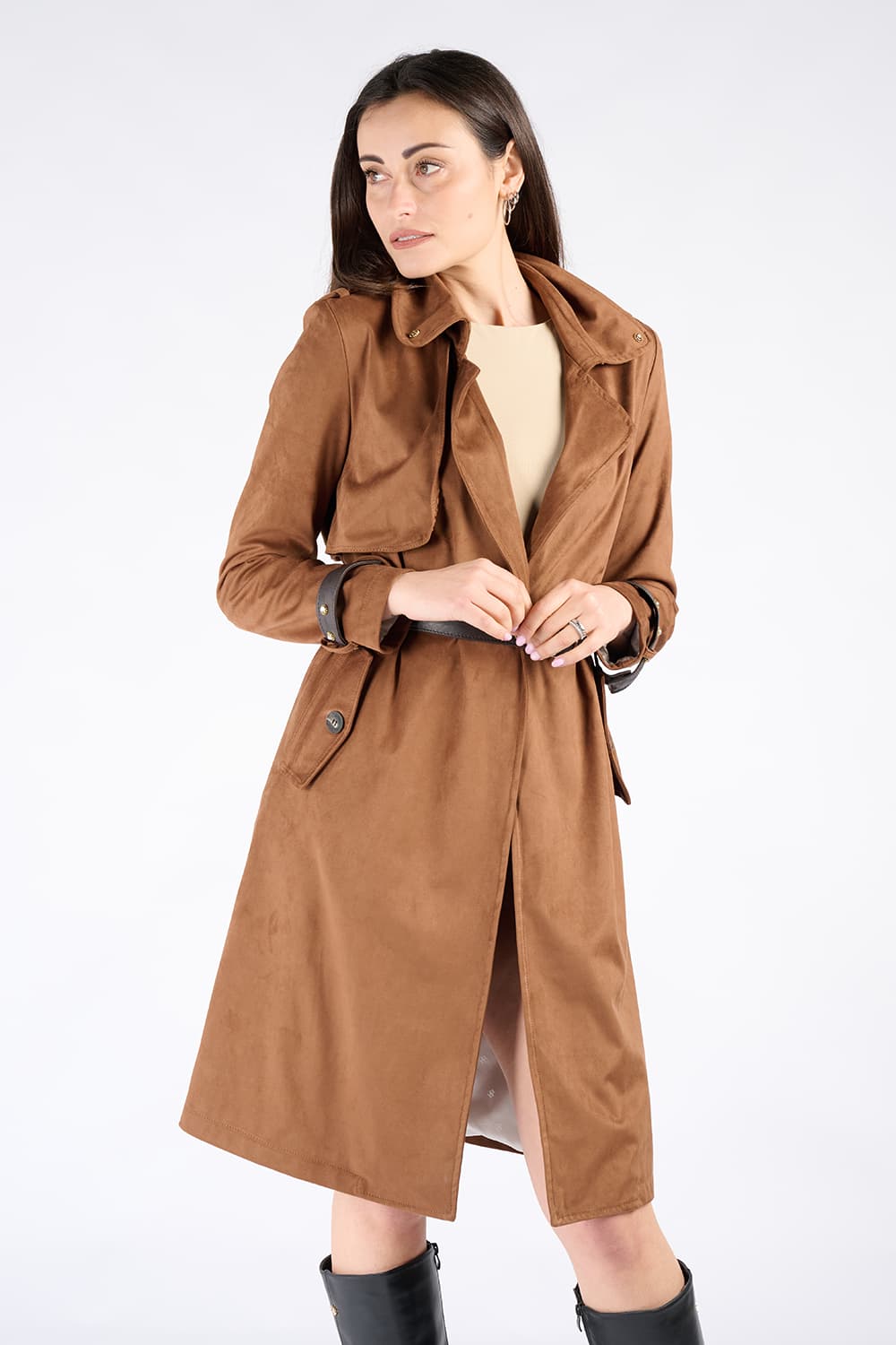 Trench Lungo Alcantara 100% Made in Italy - Barone Firenze