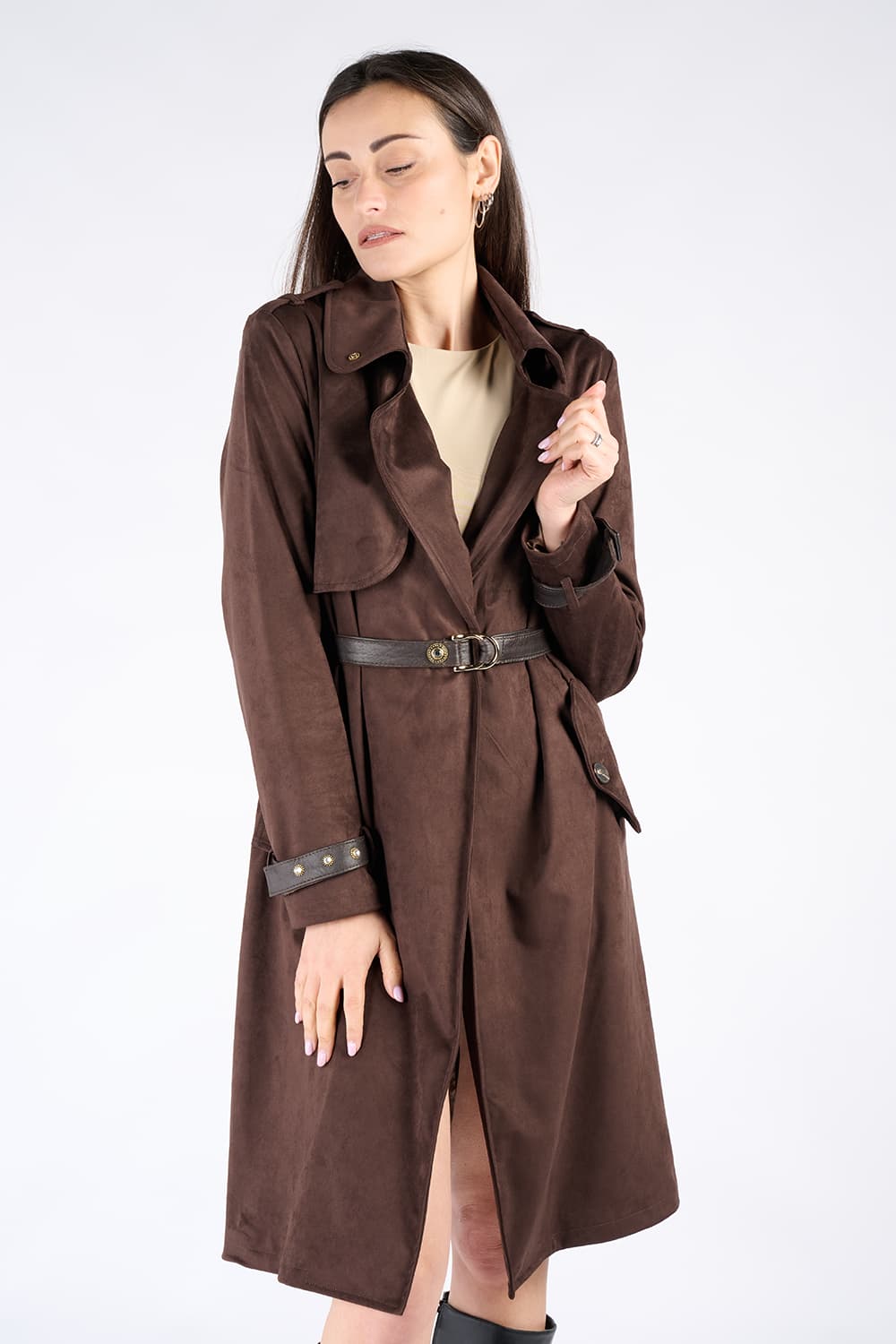 Trench Lungo Alcantara 100% Made in Italy - Barone Firenze