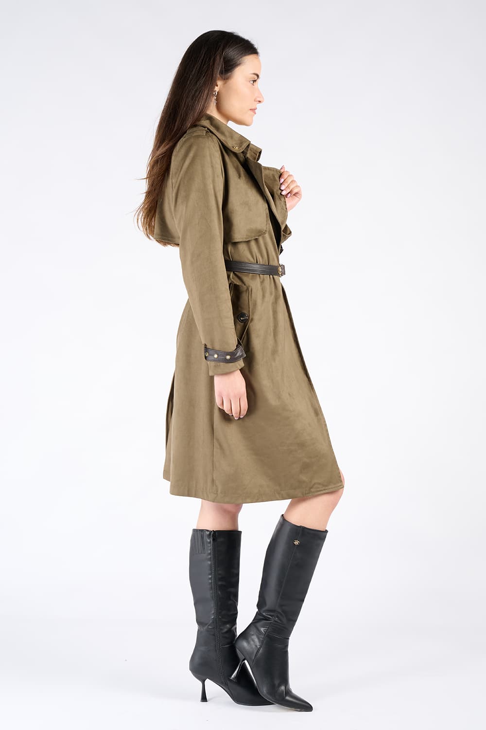 Trench Lungo Alcantara 100% Made in Italy - Barone Firenze