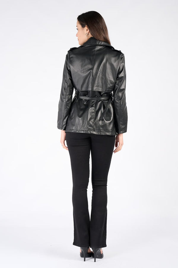 Trench Corto Donna 100% vera pelle Made in Italy - Barone Firenze