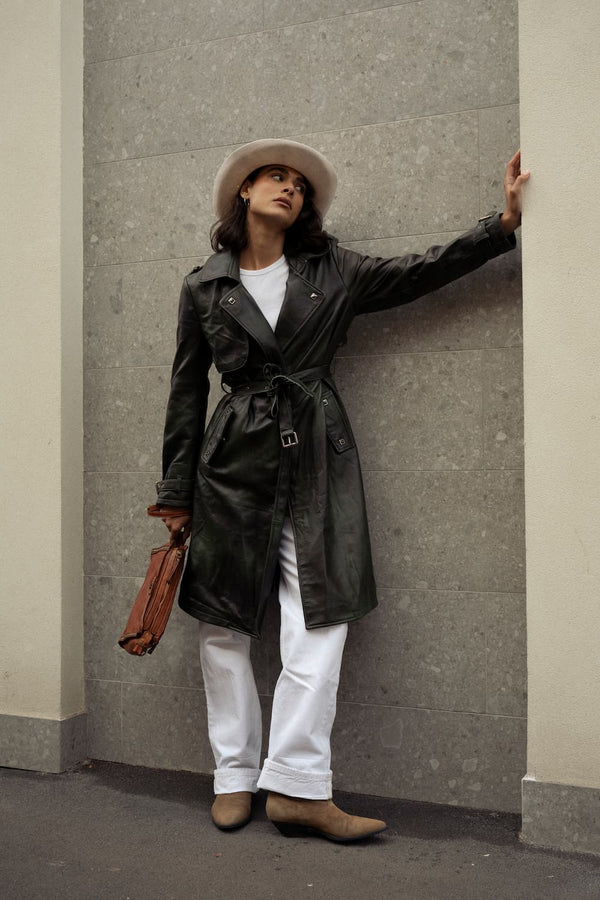 Trench donna 100% vera pelle Made in Italy - Barone Firenze