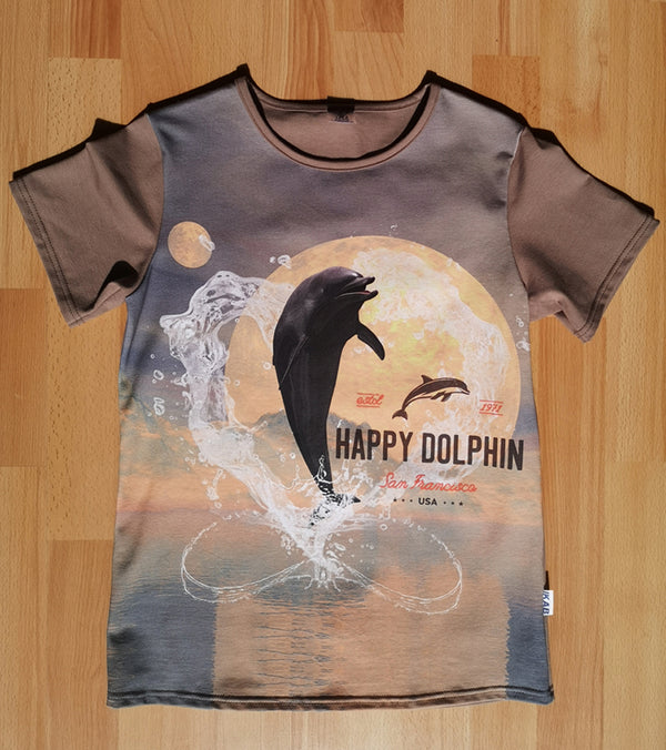 Boys' T-shirt Dolphin Coffee IKAB