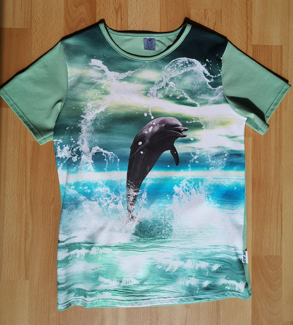 Boys' Dolphin T-Shirt in Mint IKAB