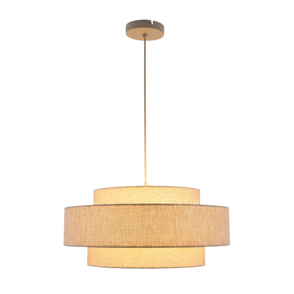 De Trilo hanglamp in beige en zand geeft een warme, natuurlijke uitstraling. Perfect voor een Japandi interieur.