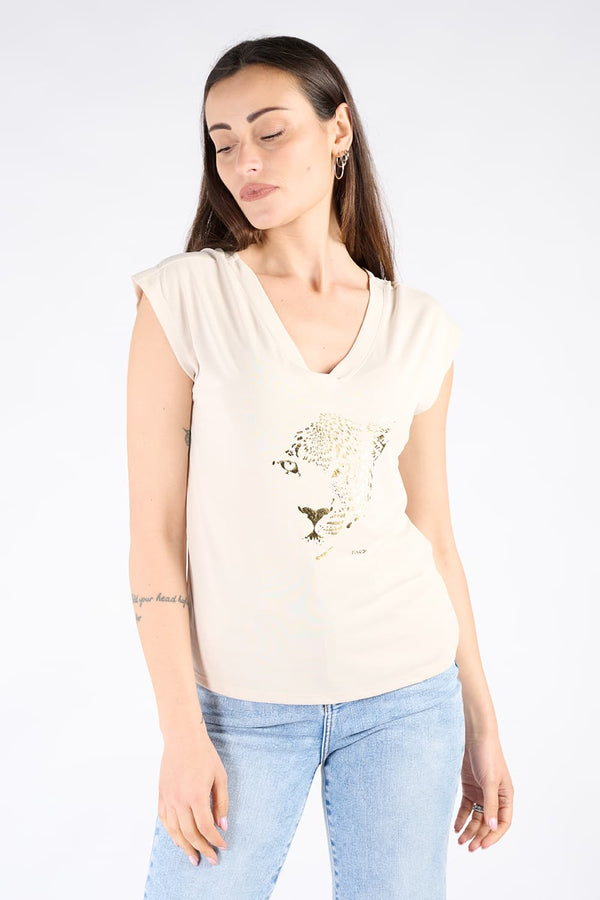 T-shirt Leopardo Donna 100% made in Italy - Barone Firenze