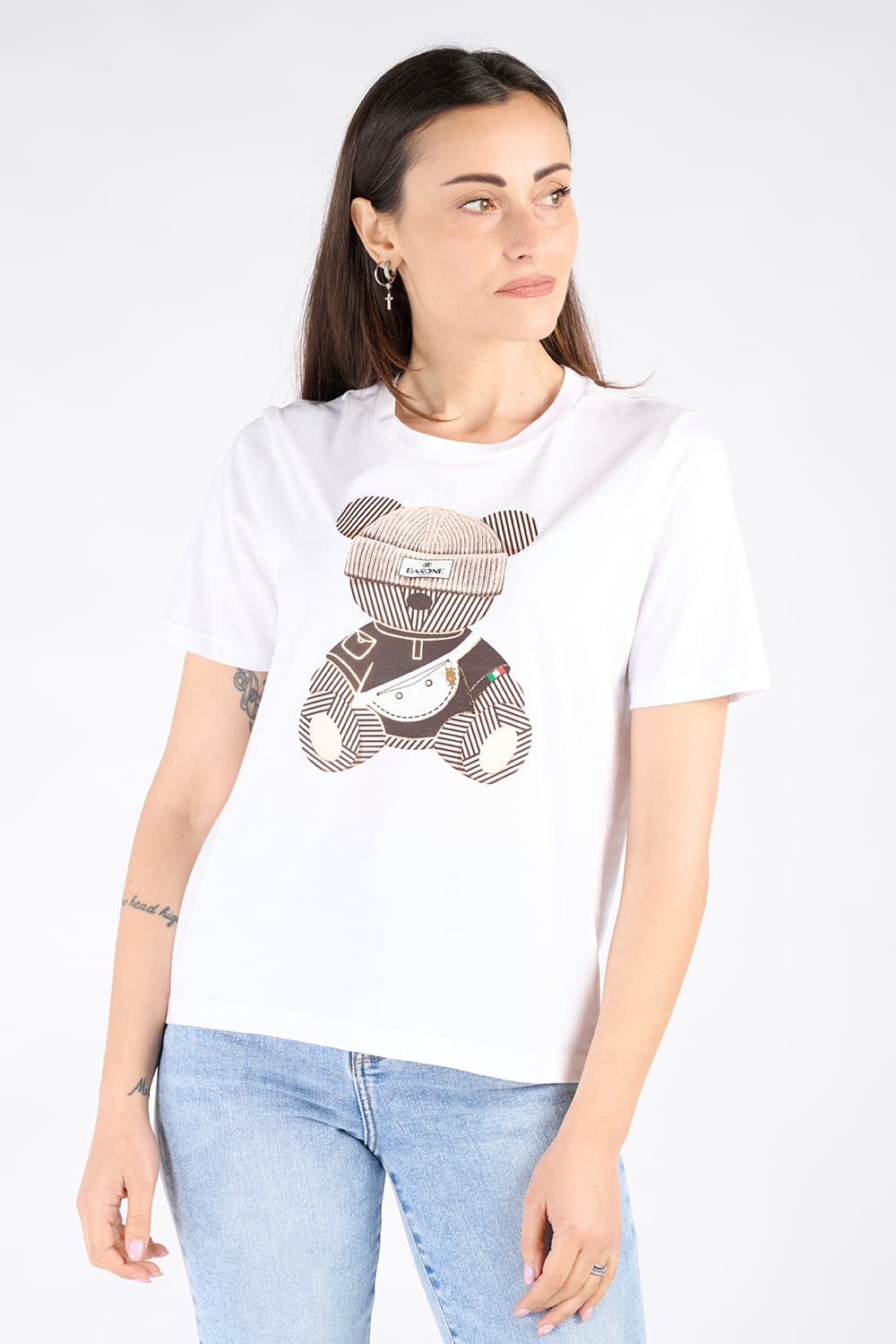 T-shirt Orsetto Donna 100% made in Italy - Barone Firenze