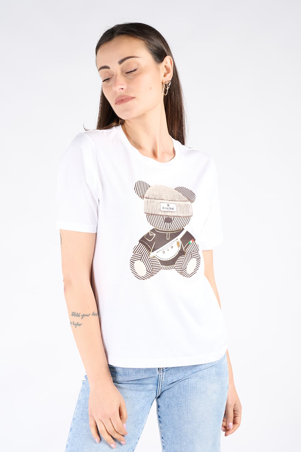 T-shirt Orsetto Donna 100% made in Italy - Barone Firenze