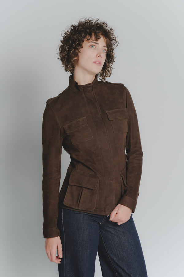 Tushna Sahariana Donna Camoscio 100% vera pelle Made in Italy - Barone Firenze