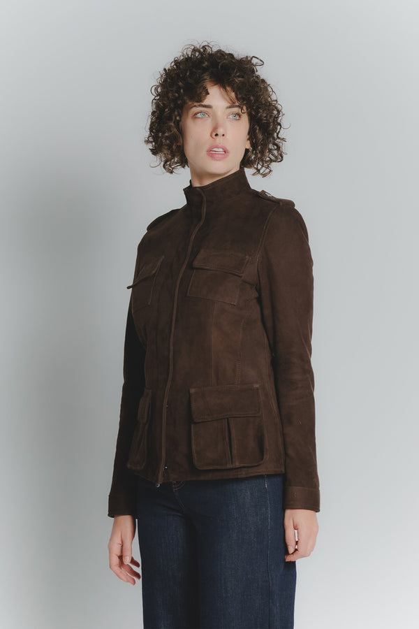 Tushna Sahariana Donna Camoscio 100% vera pelle Made in Italy - Barone Firenze