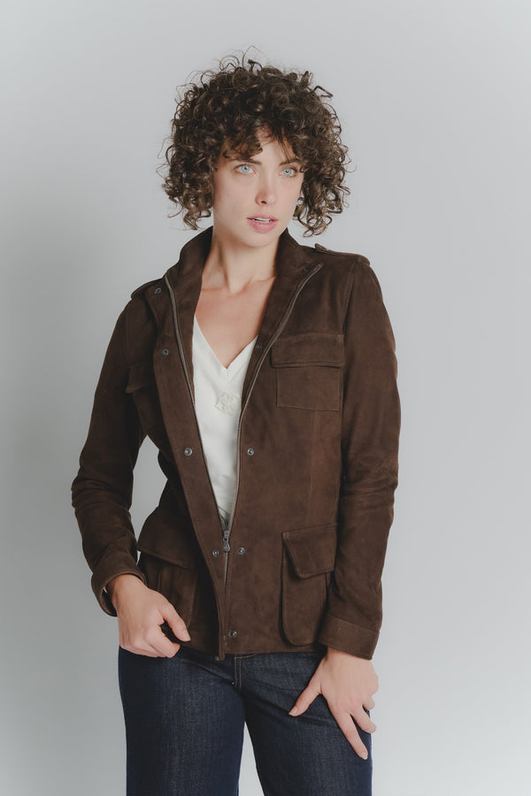 Tushna Sahariana Donna Camoscio 100% vera pelle Made in Italy - Barone Firenze