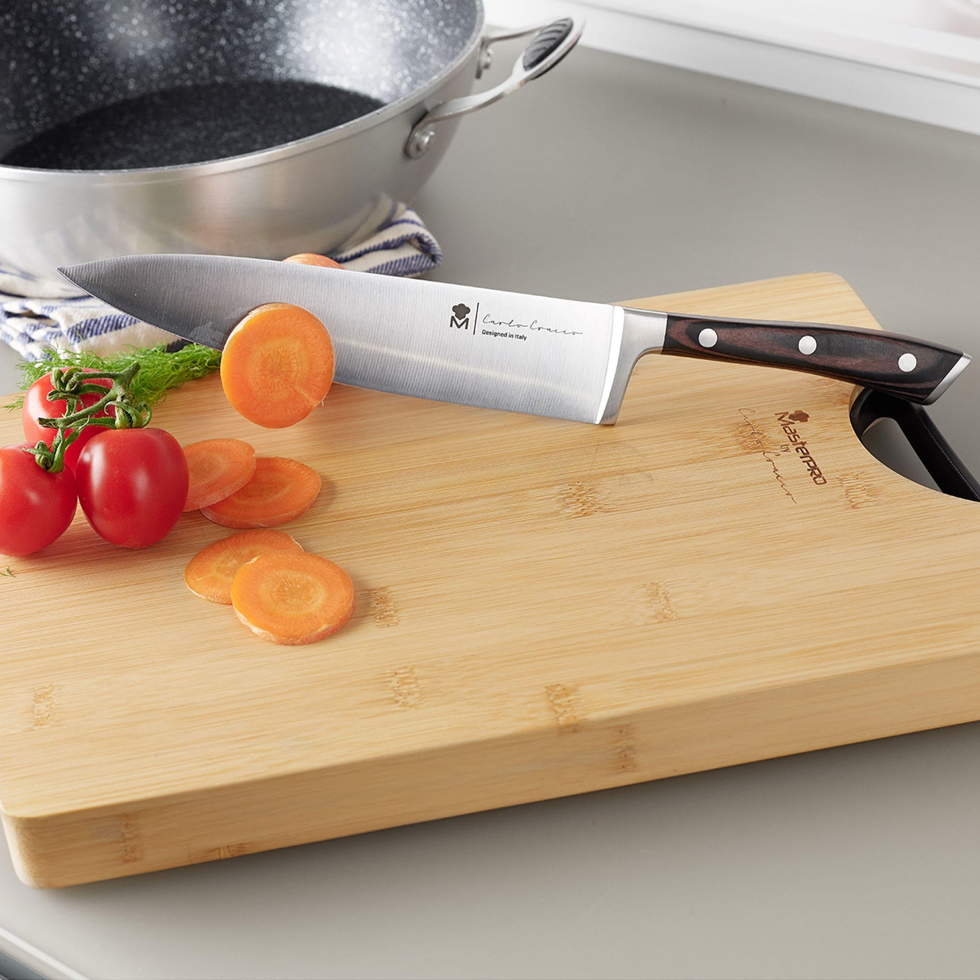 MASTERPRO - SET OF STAINLESS STEEL KITCHEN KNIVES WITH DOUBLE FORGING - CARLO CRACCO