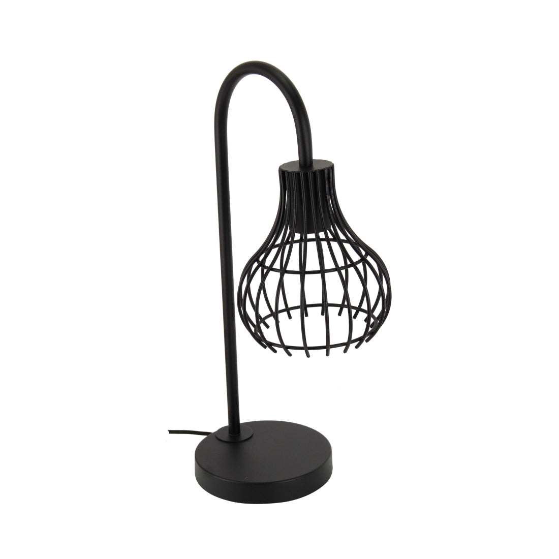 De Goccia tafellamp in zwart heeft een robuust industrieel design. Perfect voor een stijlvolle toevoeging aan je interieur.