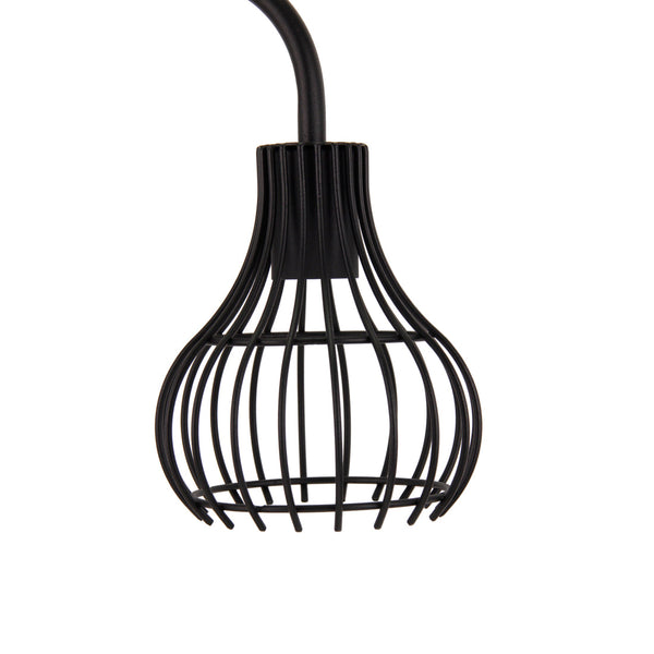 Detail van de Goccia tafellamp in zwart met een robuust industrieel design. Perfect voor een sfeervol accent op je tafel.